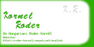 kornel roder business card